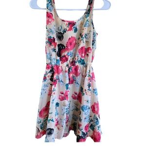 Liva Girl Floral Print Sleeveless Dress Summer Casual Sundress small